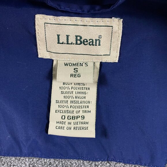 LL Bean Jacket Women's Small Blue Full Zip Fleece Lined Nylon Winter O GBP9 - Picture 9 of 16